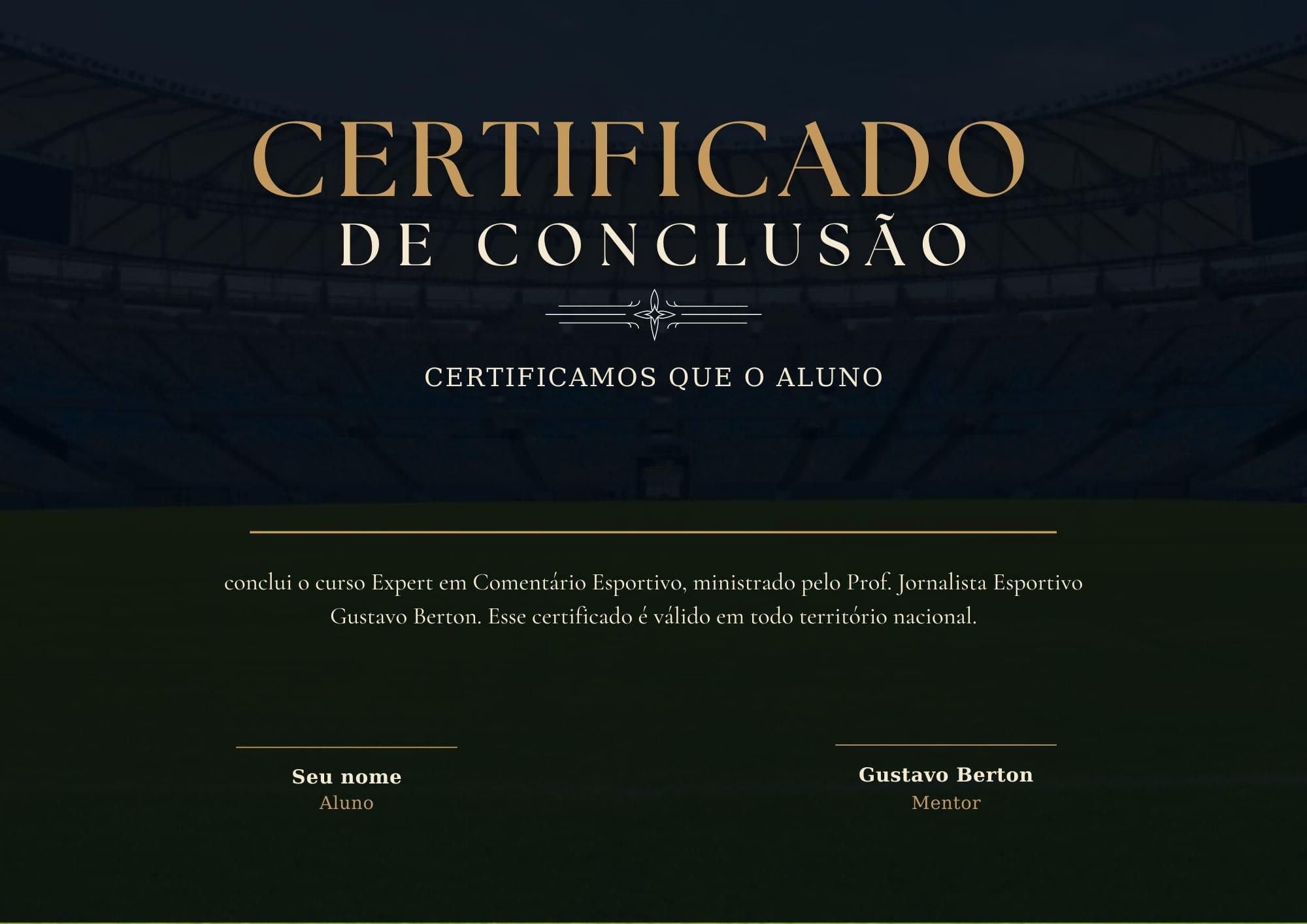 Certificado Expert em Comentário Esportivo