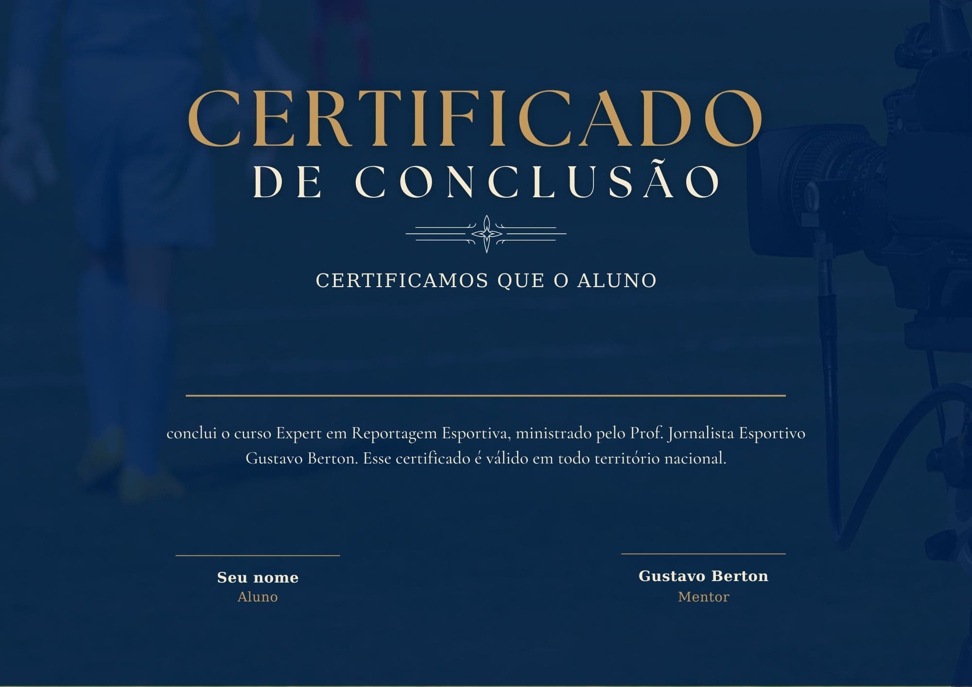 Certificado Expert em Reportagem Esportiva